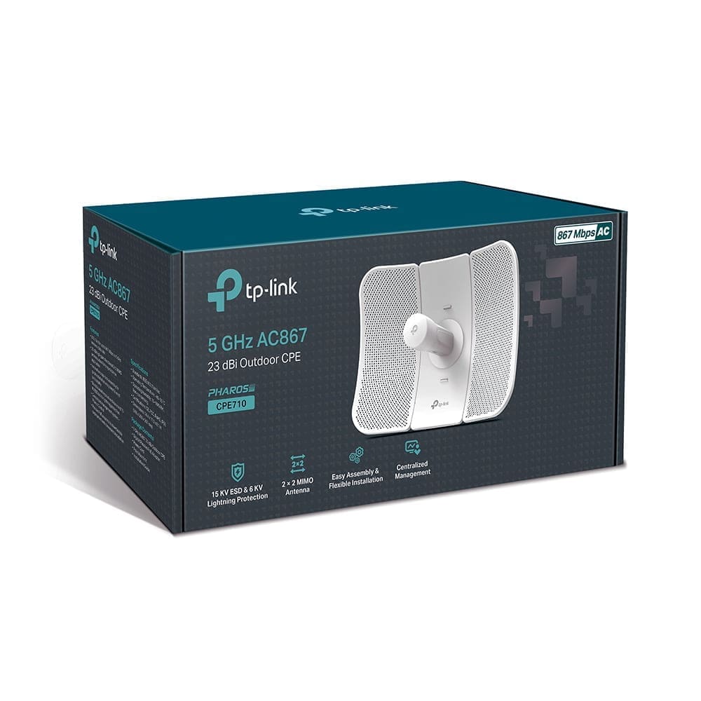 Access Point TP-Link CPE710 para Exteriores Pharos / Inalámbrico / 867 Mbit/s / 5GHZ / Antena Integrada de 23dBi - Image 3