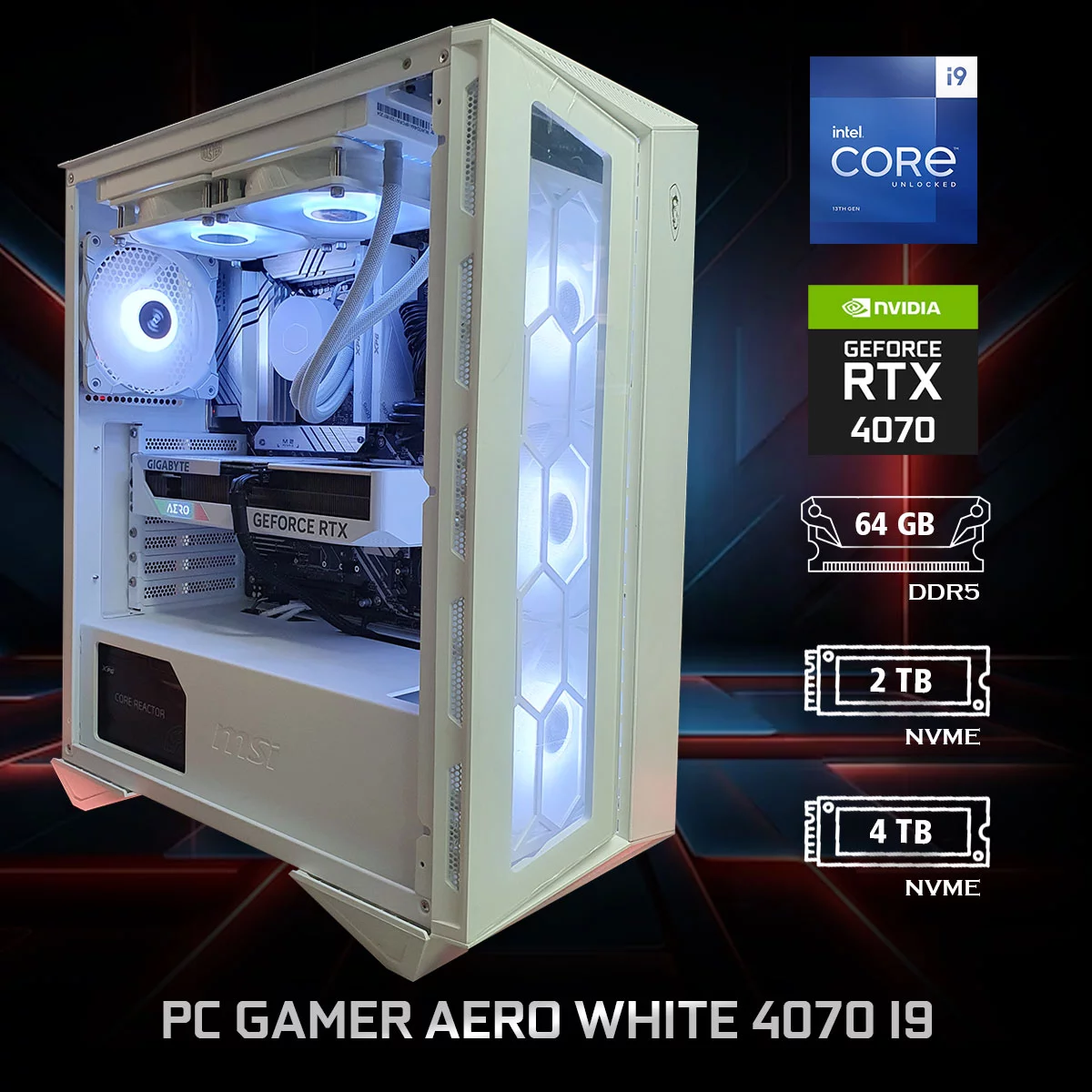 PC Gamer Aero White 4070 i9
