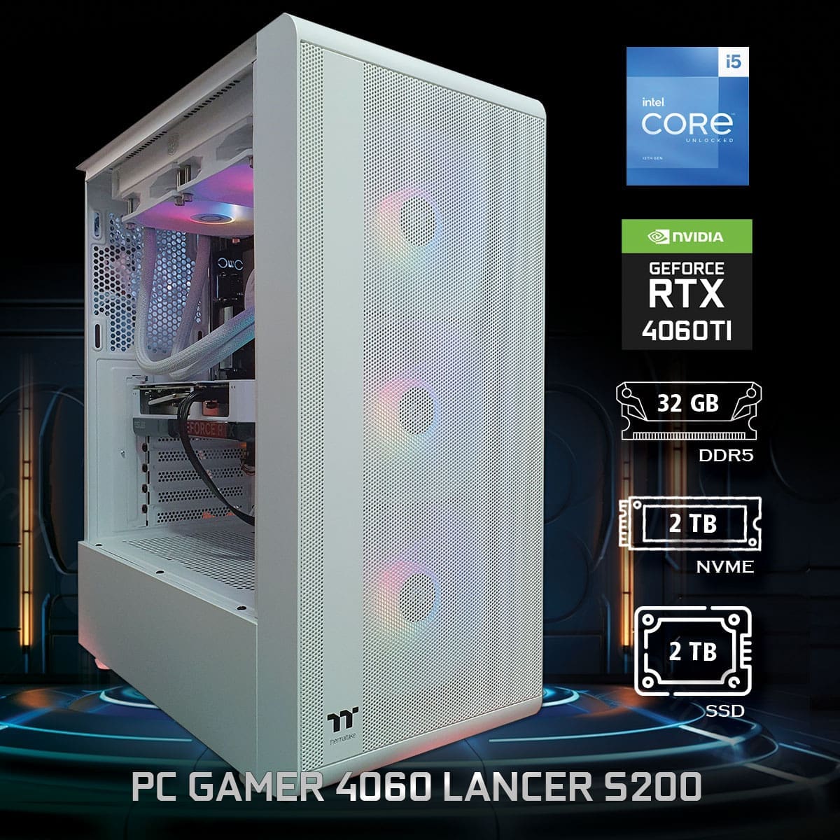 PC Gamer 4060 Lancer S200 -ASSEMBLED PRO COMPUTER Bulltech Store -