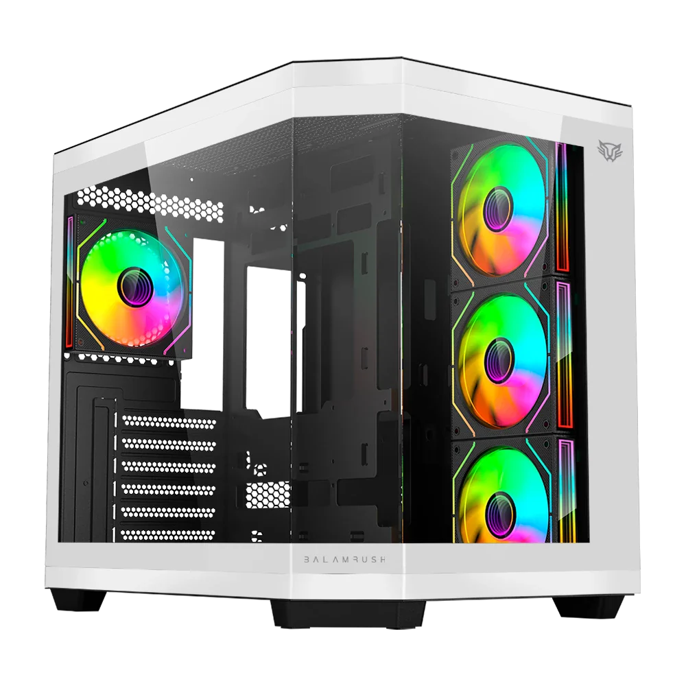 Gabinete Balam Rush Tank Master 9600 TB Negro y Blanco - ASSEMBLED PRO COMPUTER - Bulltech Store - Tienda en CDMX