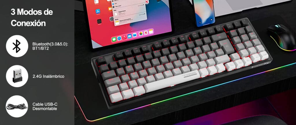 Teclado Gamer Mecánico Inálambrico Terport TR95 Volcán