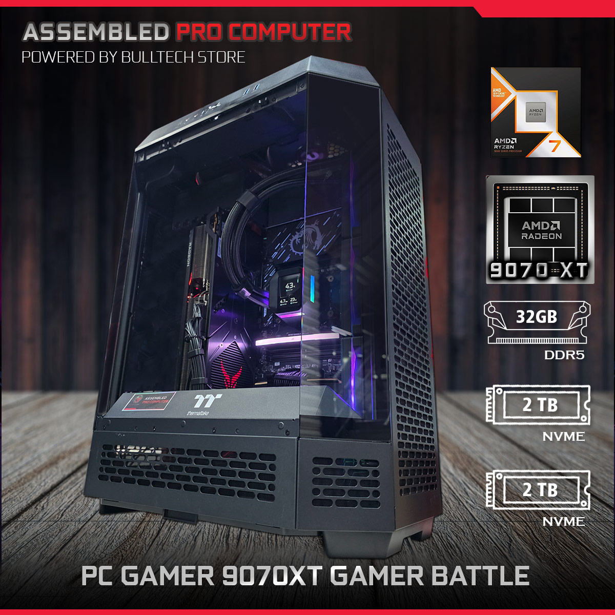 PC Gamer 9070XT Gamer Battle - Computadora Gamer y Profesional - Bulltech Store - Tienda en CDMX - Assembled Pro Computer