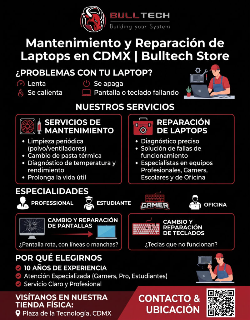 Mantenimiento y Reparación de Laptops en CDMX | Bulltech Store