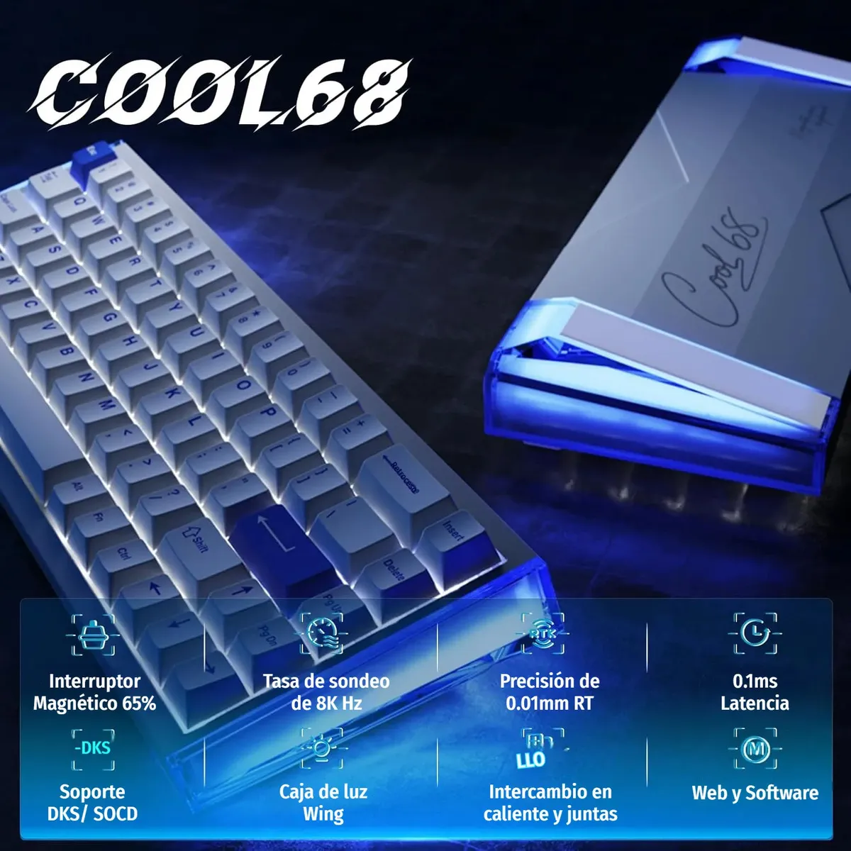 Teclado Mecánico Gamer Magnético Gamer COOL 68 - Tienda de Cómputo en CDMX - PC Gamer - Computadora Gamer