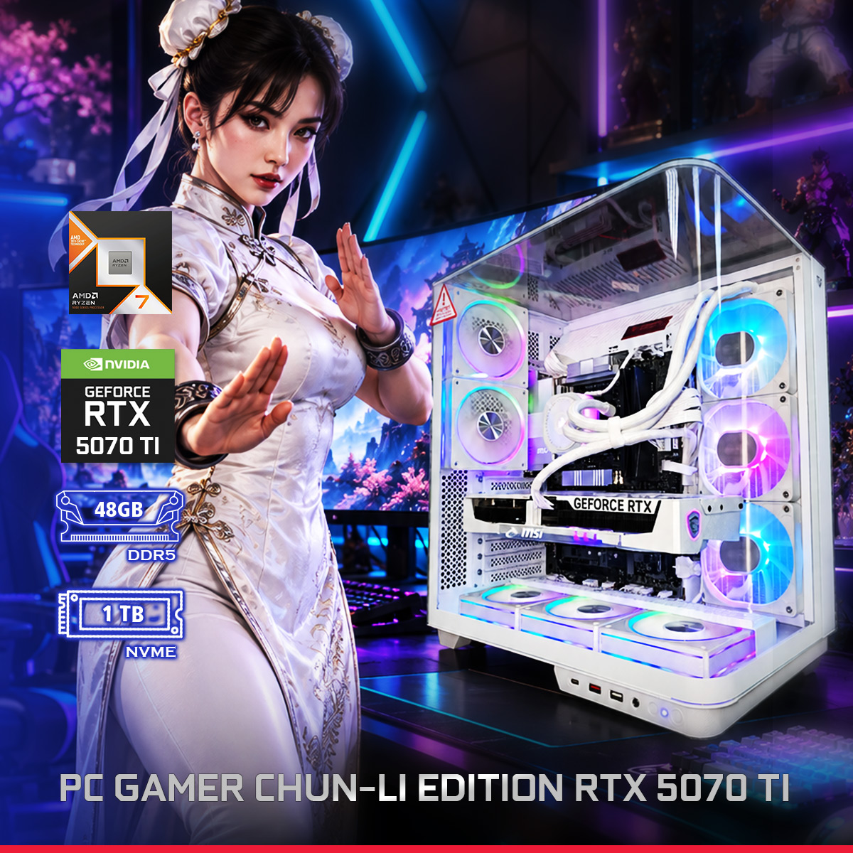 PC Gamer CHUN-LI Edition RTX 5070 Ti - Bulltech Store - Tienda de Cómputo en CDMX - PC Gamer - Computadora Gamer