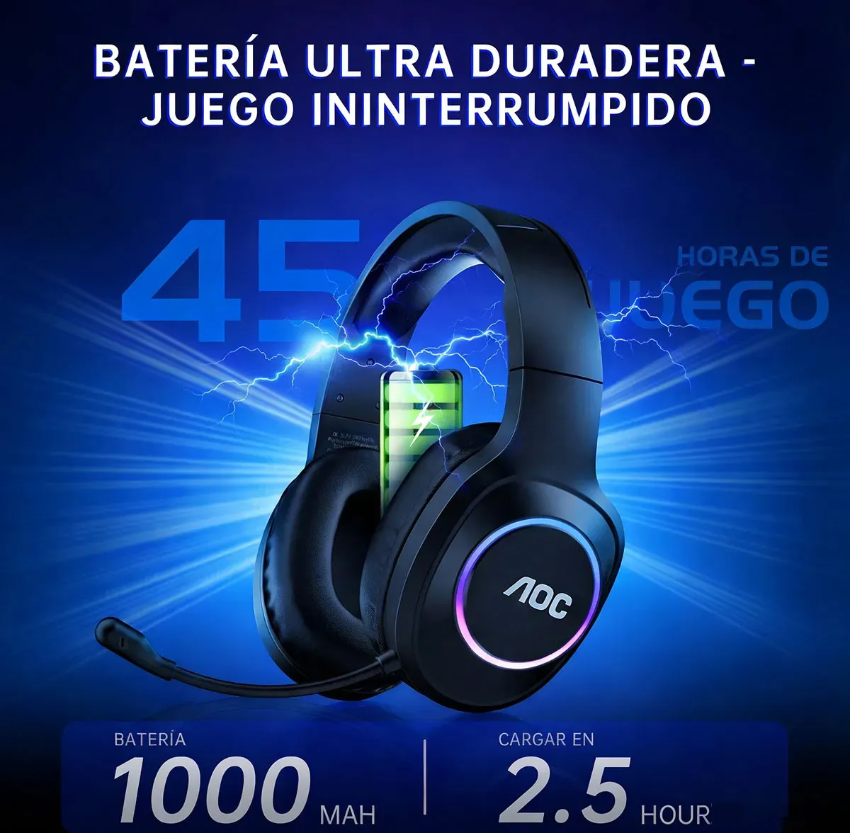 Audífonos Gamer AOC Captain 700 Pro - Tienda de Cómputo en CDMX - PC Gamer - Computadora Gamer