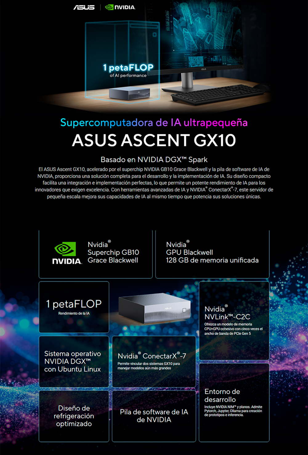 Supercomputadora de IA ASUS Ascent GX10