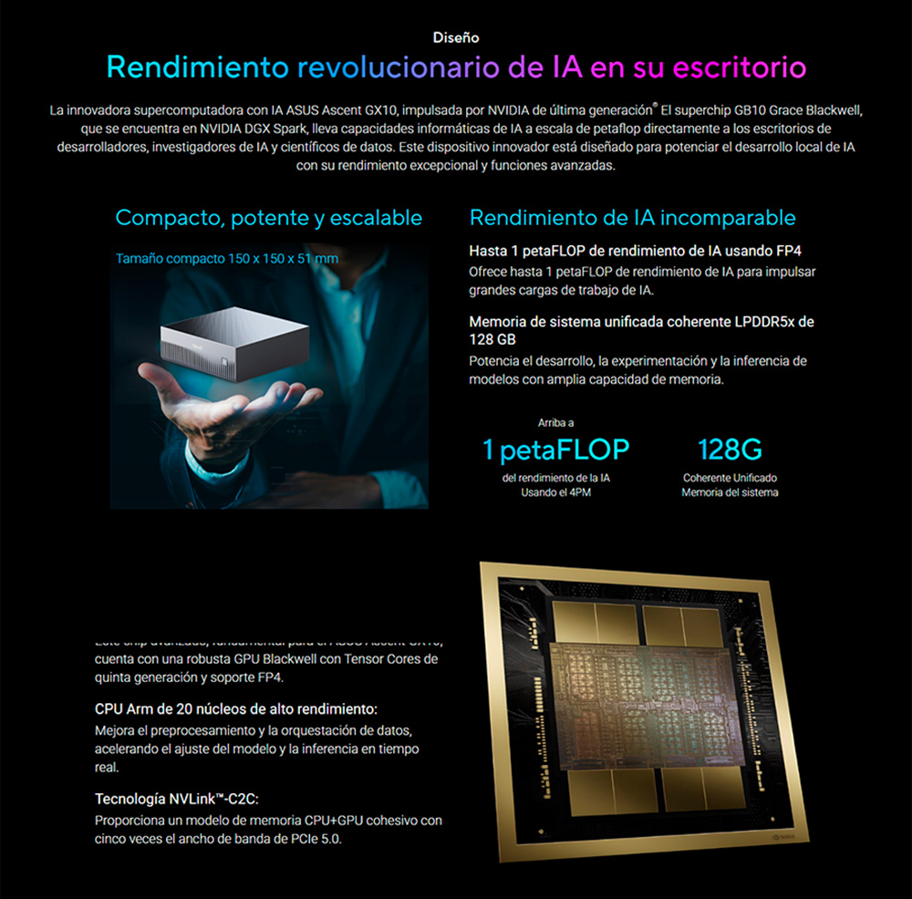 Supercomputadora de IA ASUS Ascent GX10
